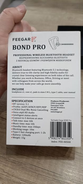 Słuchawka Bluetooth Feegar Bond Pro