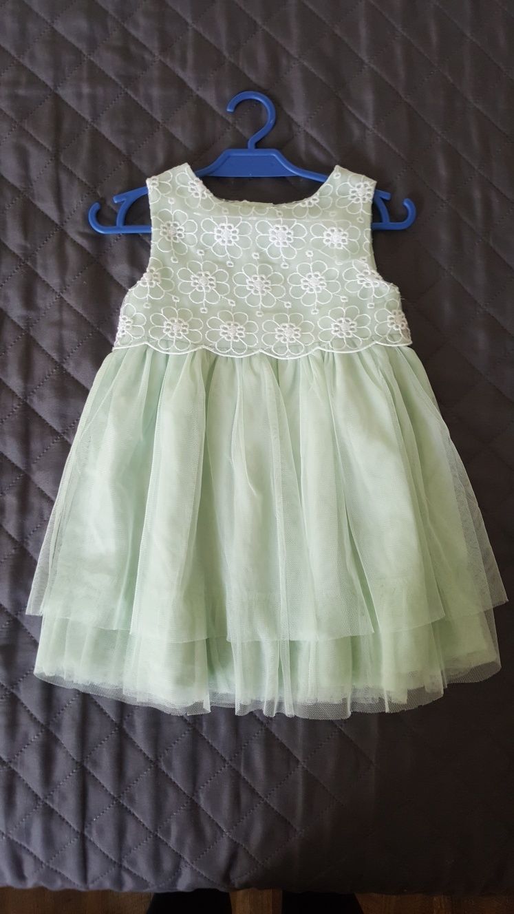 Sukienka sukieneczka pastelowa na wesele elegancka tiul miętow