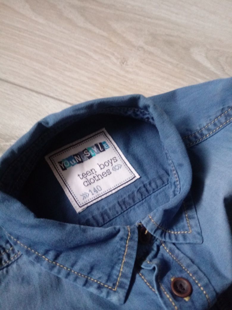 Koszula chłopięca jeans 140 idealna