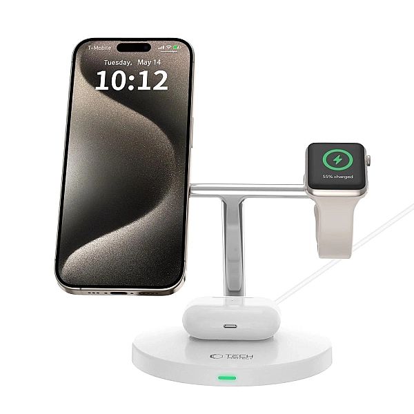 Ładowarka Tech-Protect QI15W-A35 indukcyjna 3w1 z MagSafe na telefon /