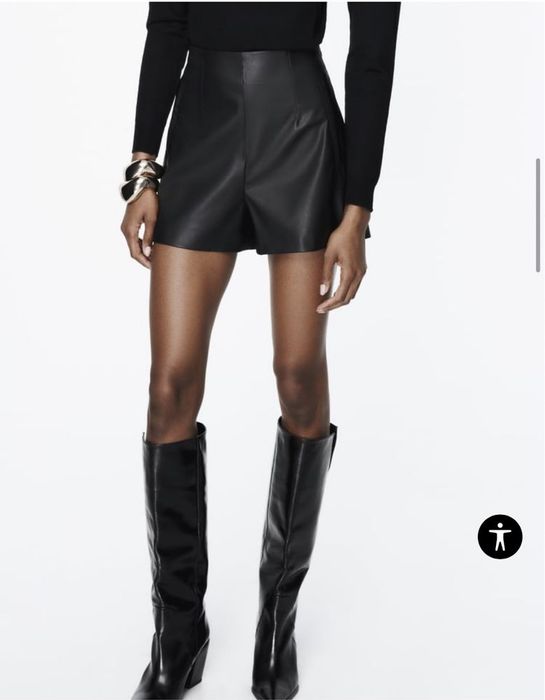 Шорти Zara з екошкіри (M)