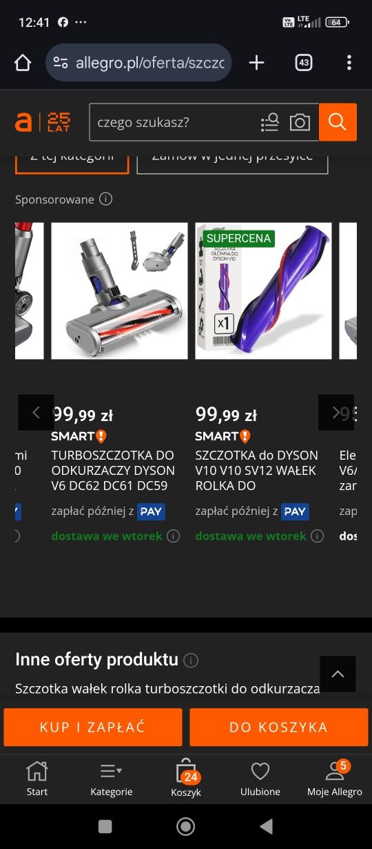 Szczotka do Dyson V10 SV12