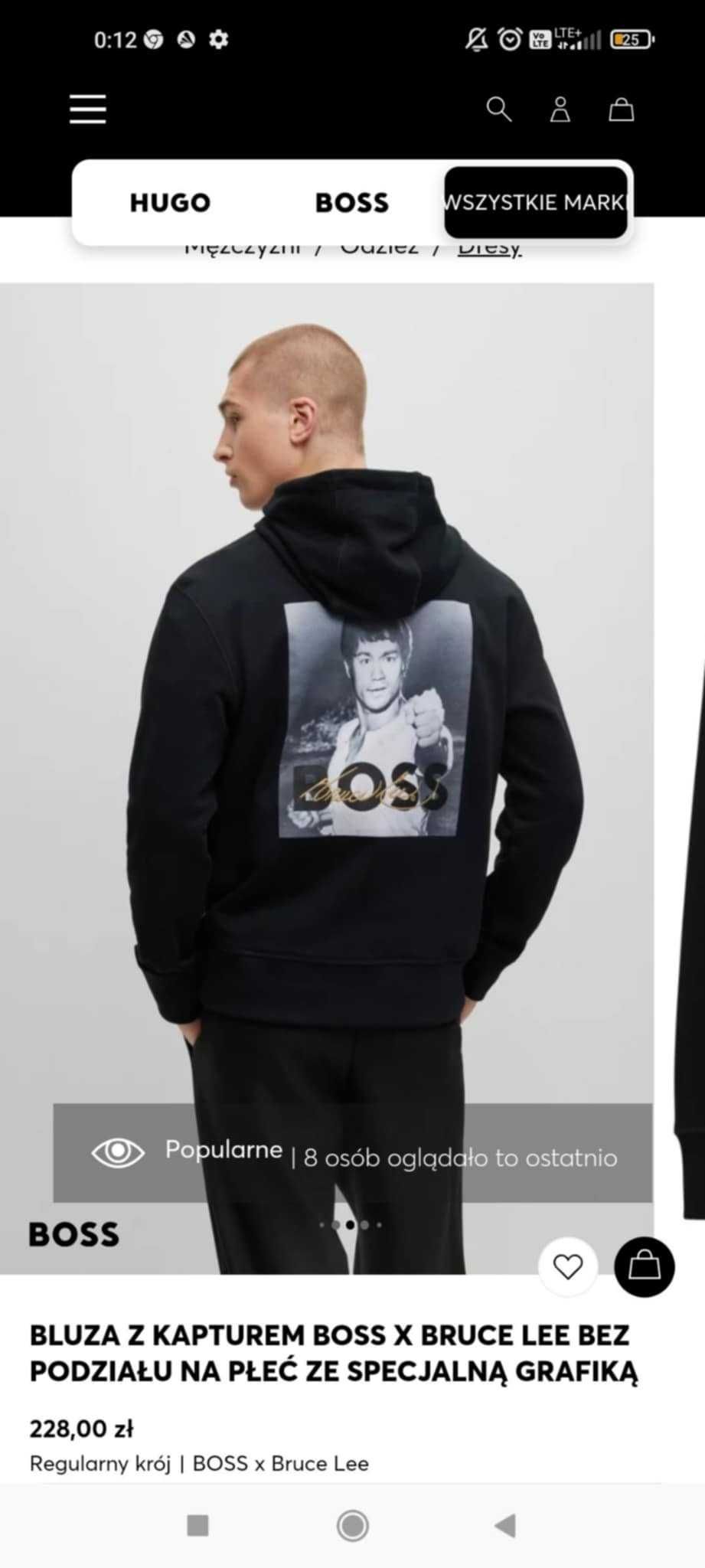 Nowa męska bluza granatowa Hugo Boss rozmiar L model Bruce Lee