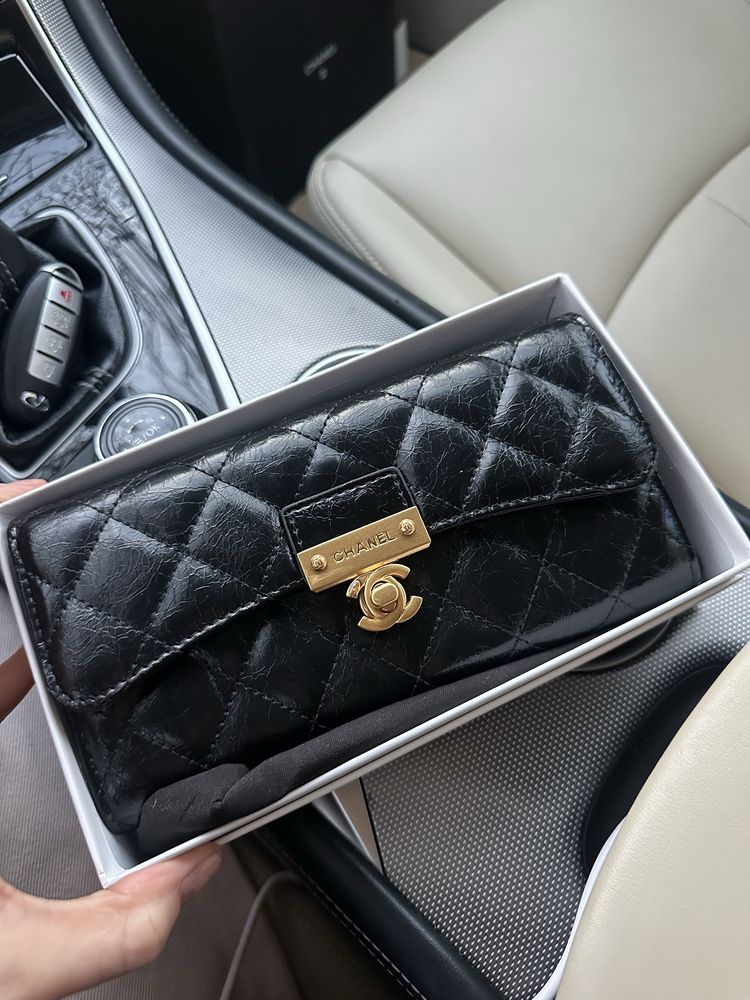 Женский кожаный кошелек chanel шанель