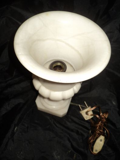 Мраморная настольная лампа светильник 26см камень антиквариат подарок
