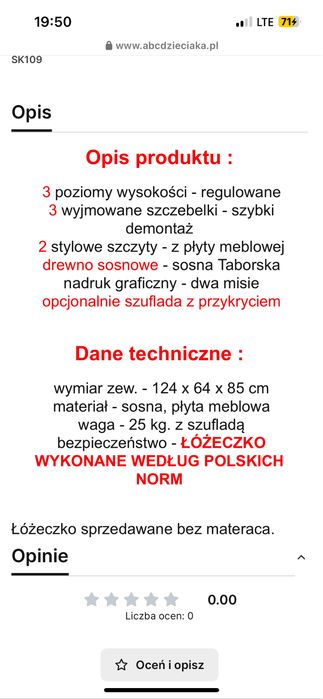 Łóżeczko dziecięce wenge/białe z szufladą