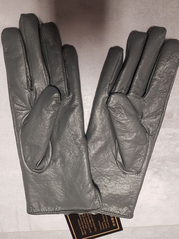 MASSIMO rękawiczki na prezent, nowe z metką, 100% skóra naturalna, r.S
