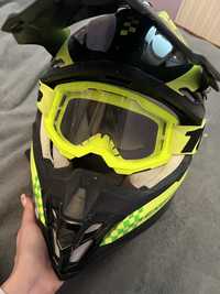 Kask motocrossowy + gogle skorpion vx16 100 exo