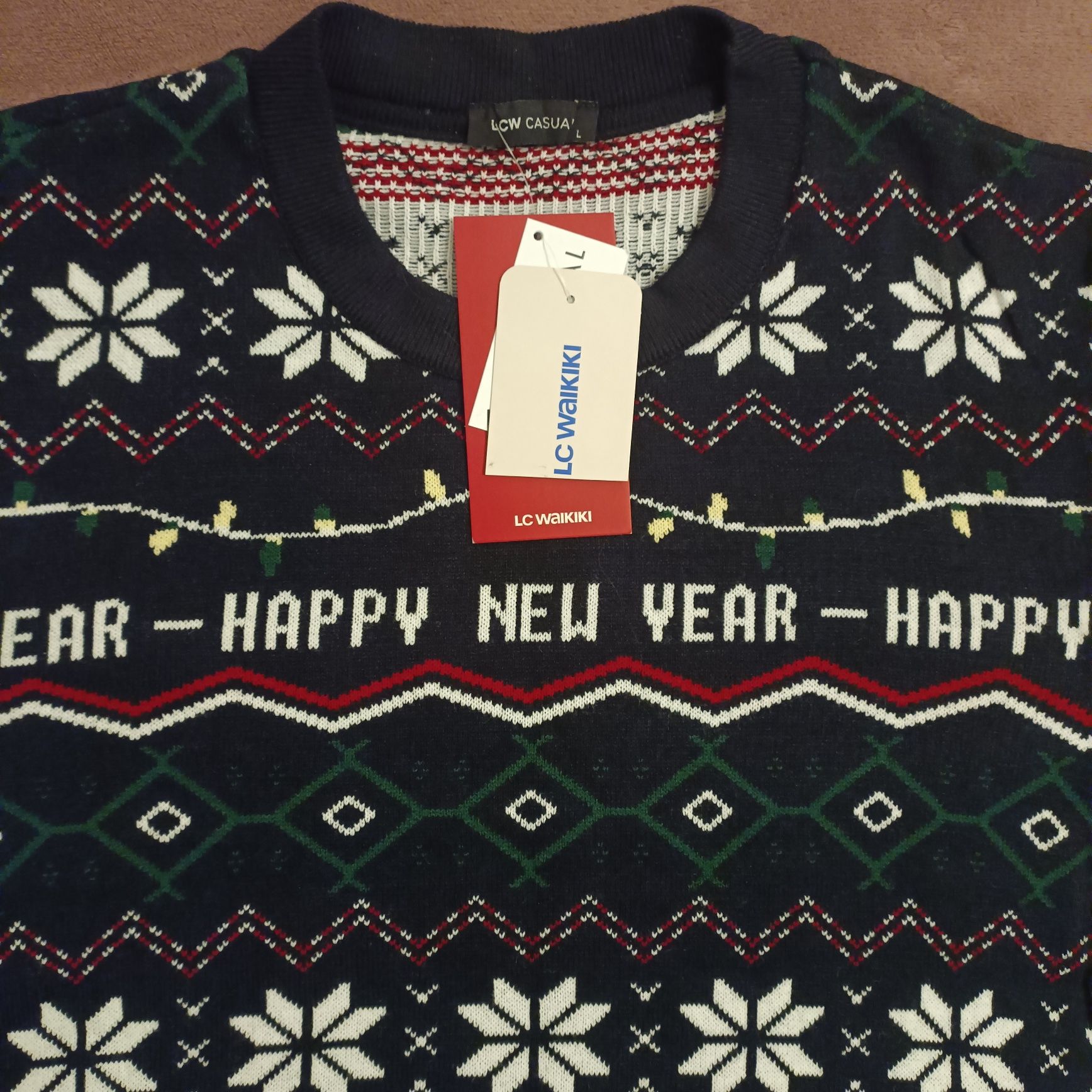 Sweter męski LC Waikiki świąteczny z nadrukiem