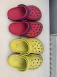 Crocs J1 32-33 żółte i różowe cena za 2 pary