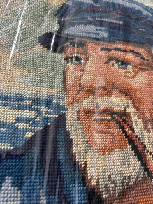 Quadro Marinheiro Ponto Cruz em Lã