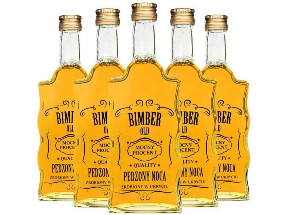 20 sztuk Butelka Warta 500 ml z nadrukiem Bimber Pędzony Nocą + zakr.