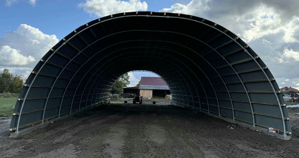 Hala łukowa 12 x 30m magazyn obora bydło garaż wiata rolnicza
