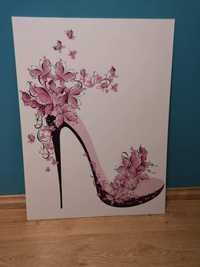Obraz różowy but na obcasie  - PCV, Winyl