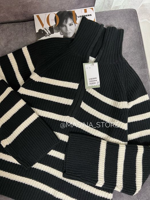 Светр новий жіночий чорний оригінал H&M у смужку на блискавці S