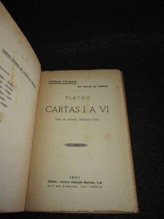 Livro Cartas I a VI Platão