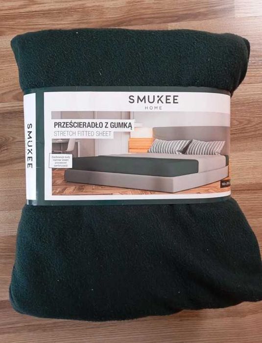 Prześcieradło polarowe 160x200 ciemnozielone