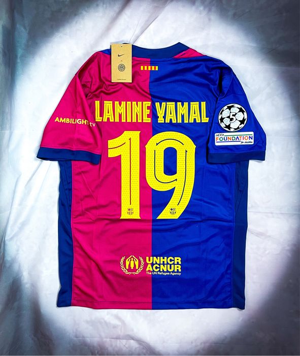 Lamine Yamal Barcelona 19 Nike Champions League T-shirt Piłkarska / L