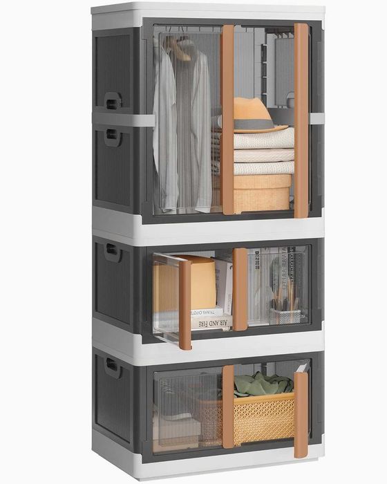Skrzynia NETEL 150L + 2x72L składana z pokrywą i kółkami