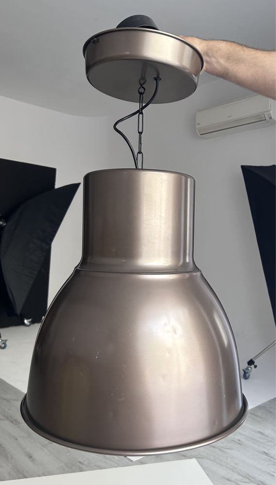 Klosz lampa Ikea Hektar 47 cm brązowa