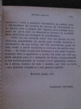 Livro raro de Camilo Castelo Branco, Amor de Perdição, 18ª edição 1911