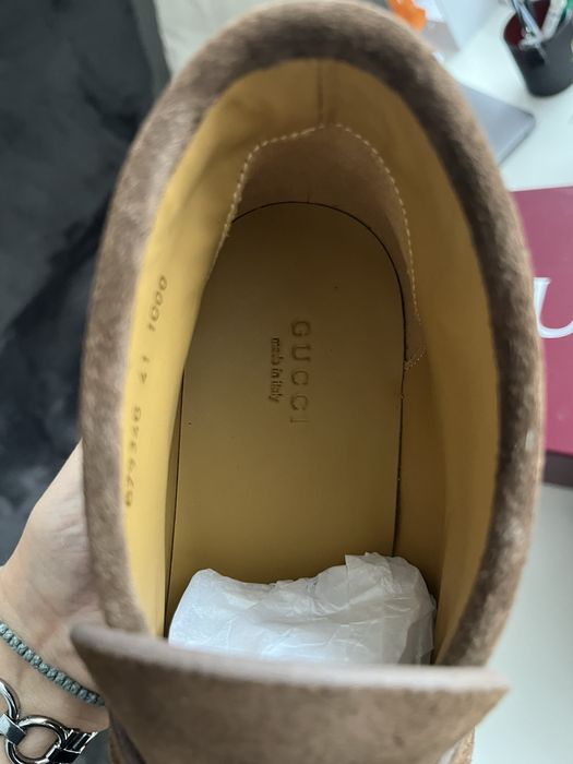 Botki Gucci, naturalny zamsz