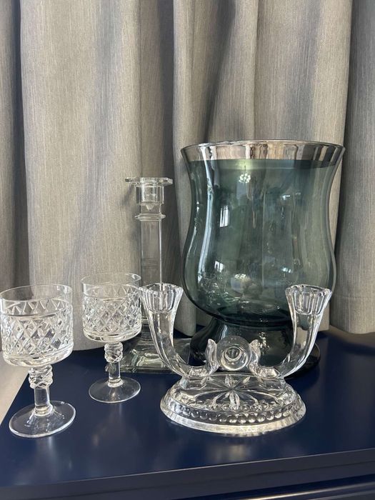 Хрусталь винтаж, салатник, конфетница , подсвечник, бокалы   листайте