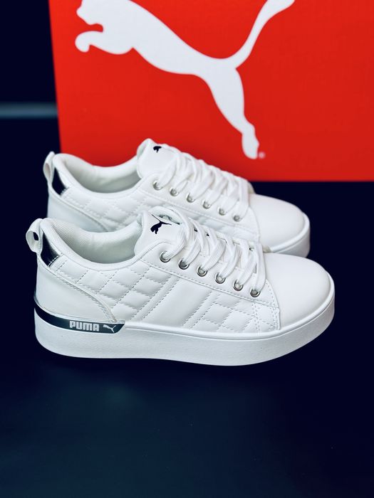 Кросовки Пума Осенние на толстой подошве / красовки Пума белые
