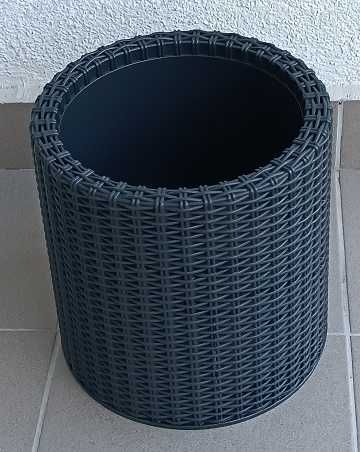 osłonka donica ze sztucznego rattanu średnia, nowa