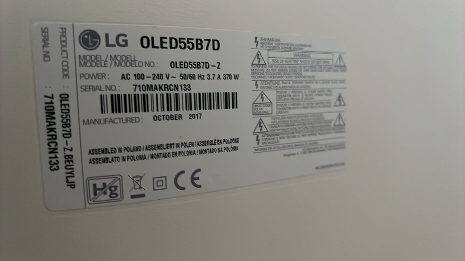 LG Oled 55 b7 , hdr , 120hz