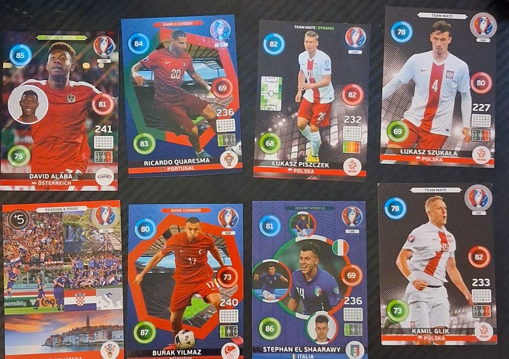 Karty piłkarskie Euro 2016 (82szt.)