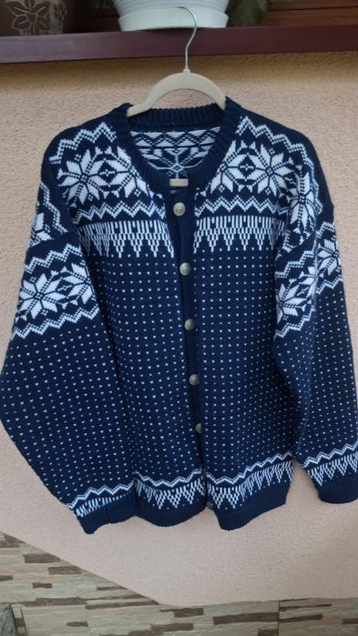 sweter z dodatkiem wełny wool kardigan norweski xl xxl xxxl  44