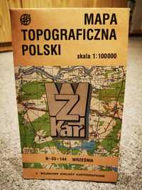 Mapa topograficzna Polski WRZEŚNIA 1:100000 WZKart
