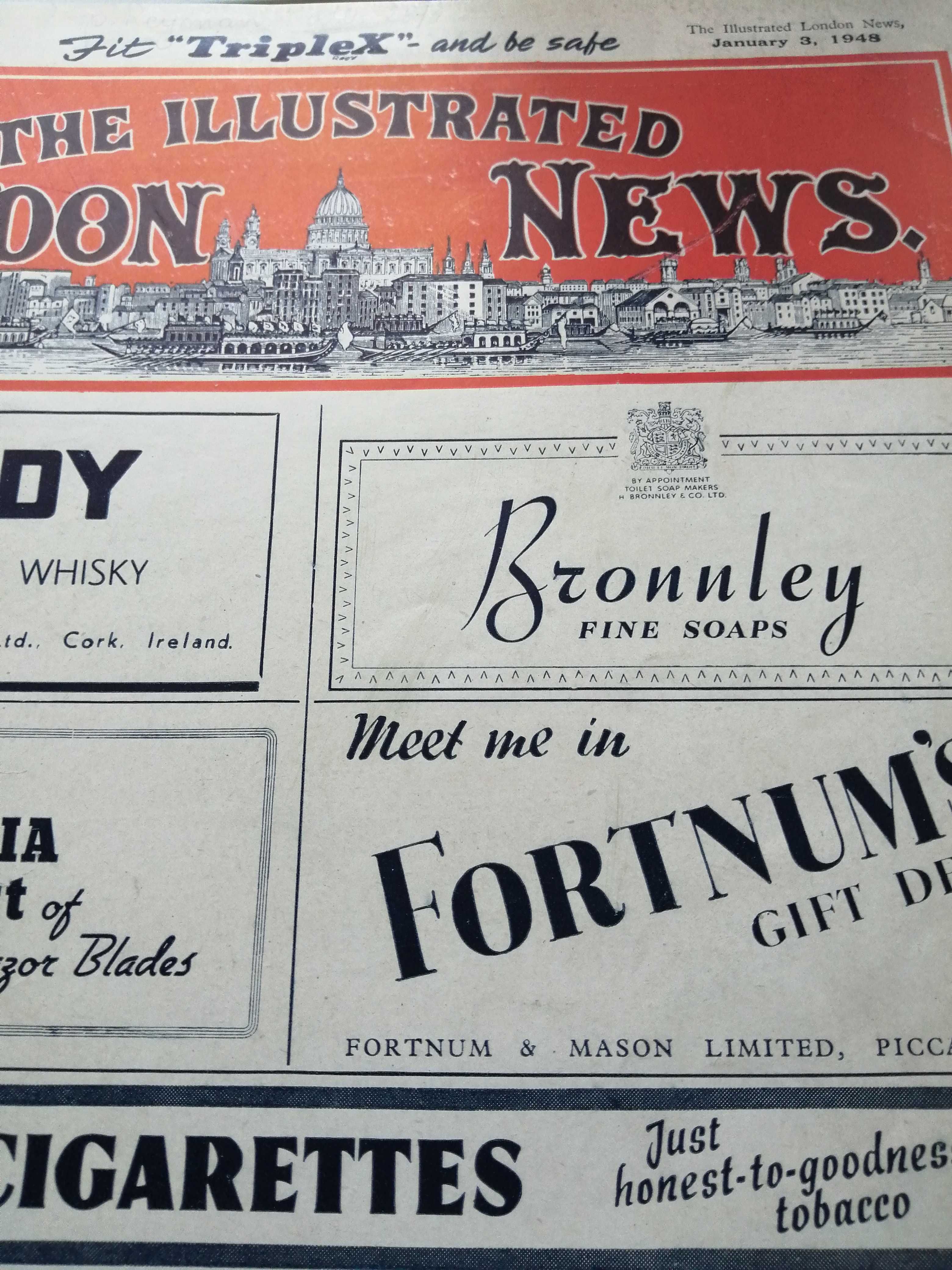 Londyn News gazeta 1948r pół roku 24 gazety reklamy zdjęcia