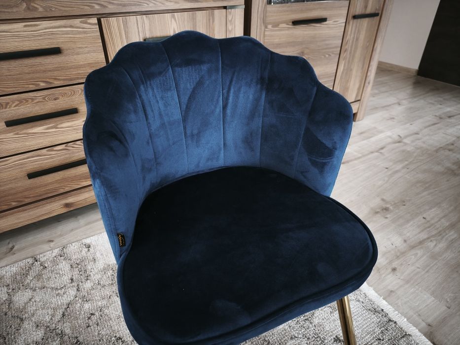 Luksusowy fotel muszelka welur - OKAZJA!!!