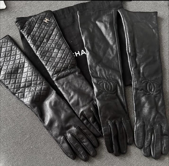 Кожаные высокие перчатки