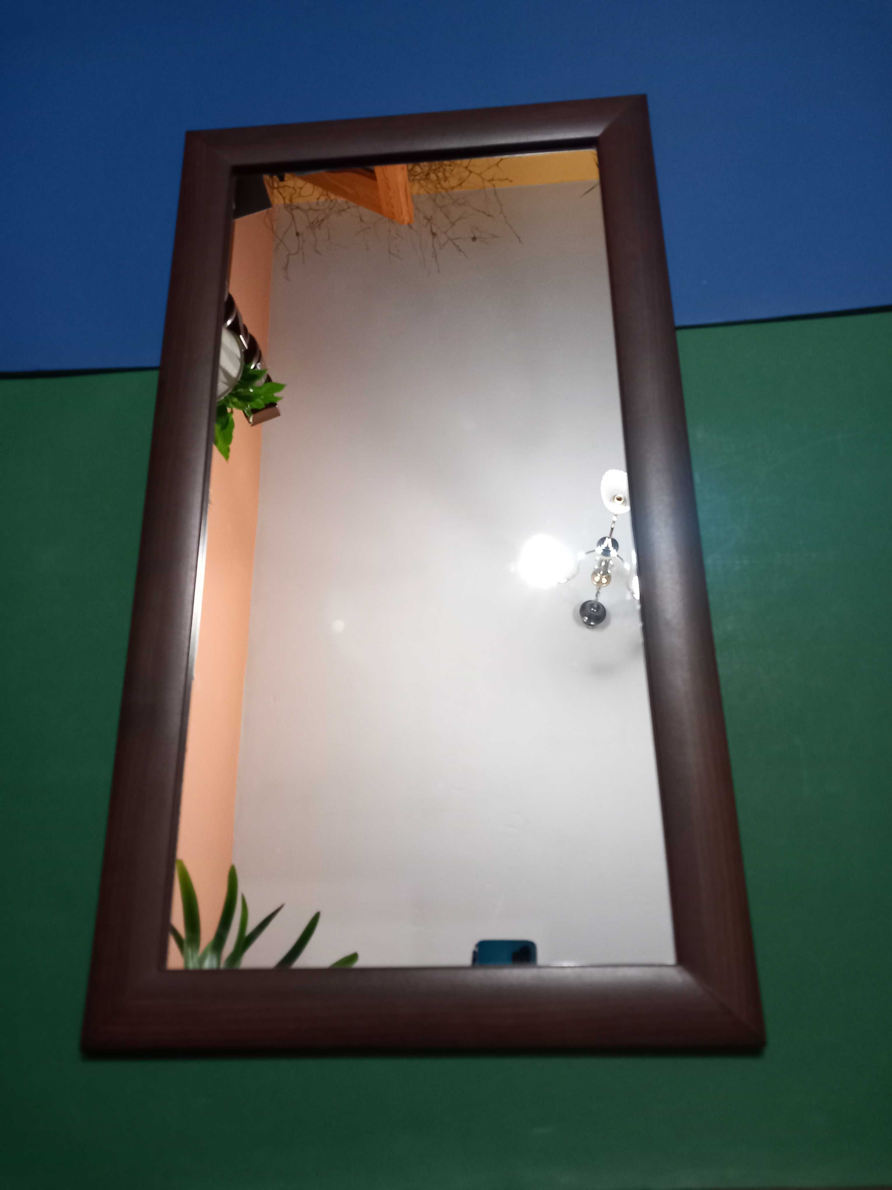 Lustro wiszące rama MDF heban 82x45cm pionowe