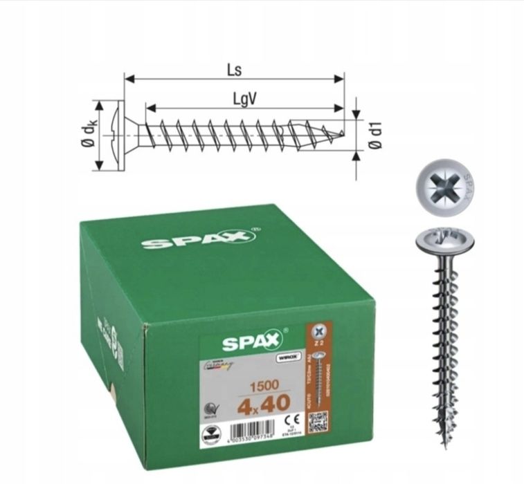 SPAX 4x40 PZ2 wkręty