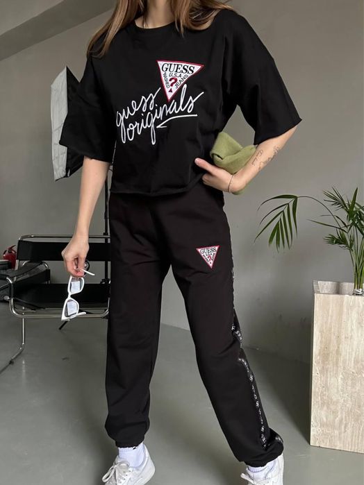 ЦЕНА БЫЛА 1980 грн! Женский спортиврый костюм Брендовый черный двухнит