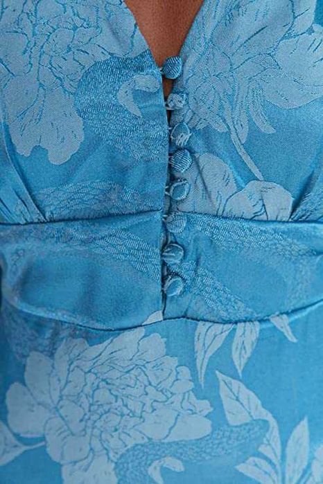 Sukienka koktajlowa niebieska kwiaty r. 42 XL