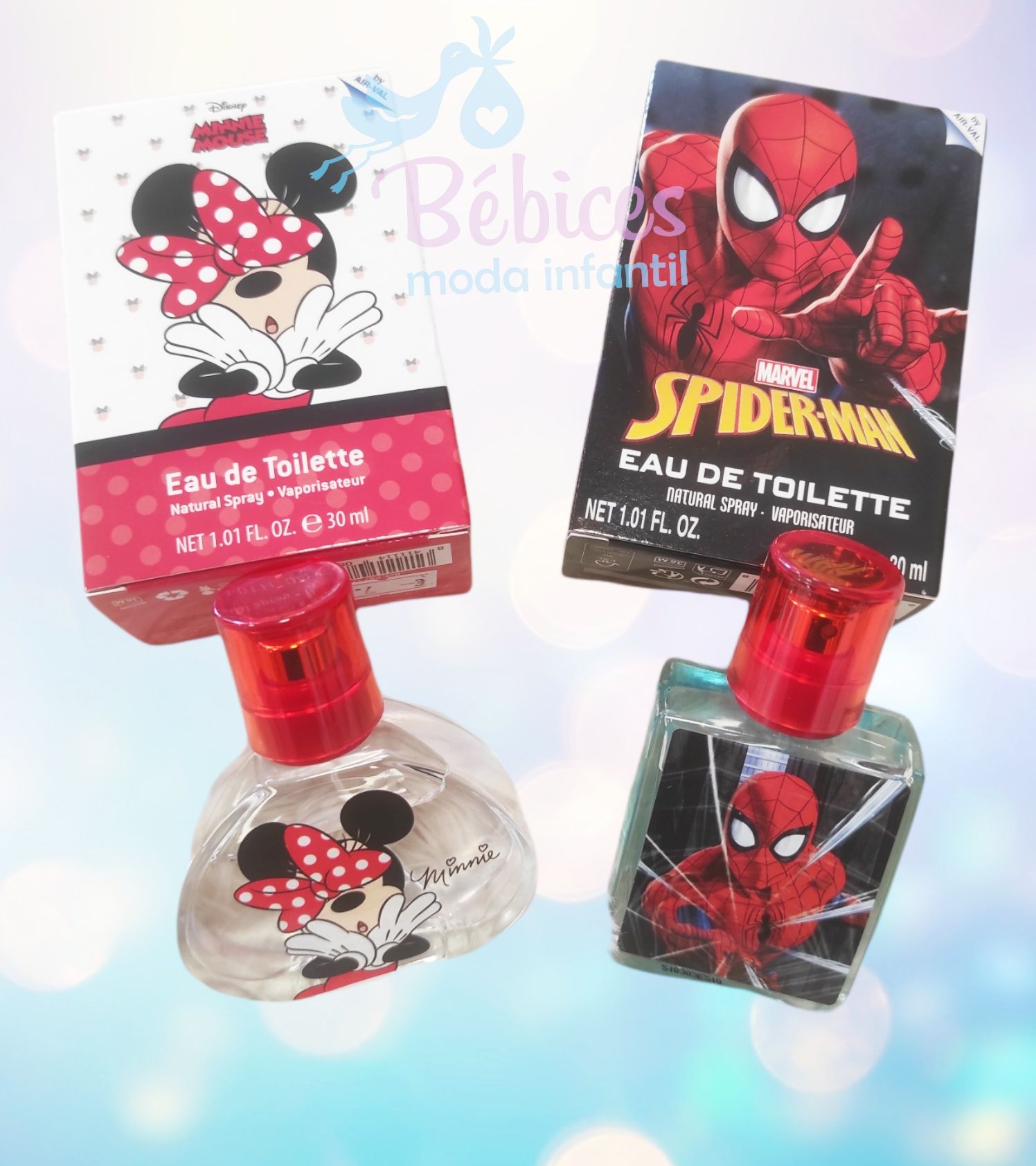 Perfumes Minnie e Homem Aranha