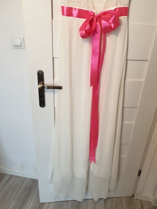 Sukienka slubna biala roz wizytowa r 38 m