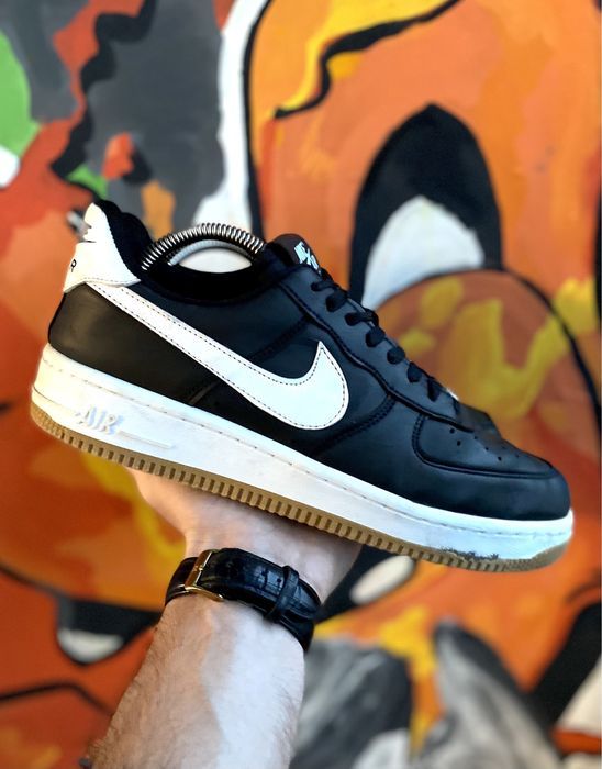 Nike Air Force 1 кроссовки 41 размер кожаные чёрные хорошие