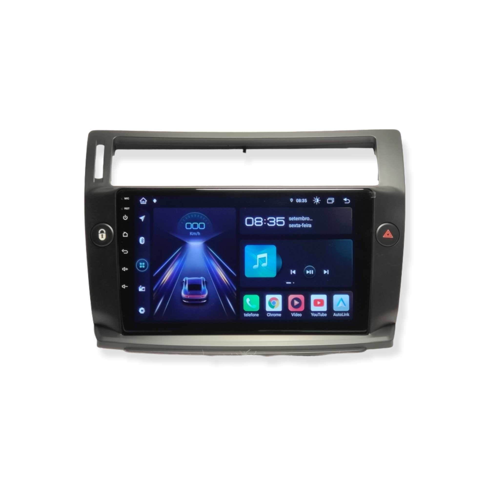 Rádio Citroen C4  - Android 13 – 2 DIN GPS WIFI - Preto