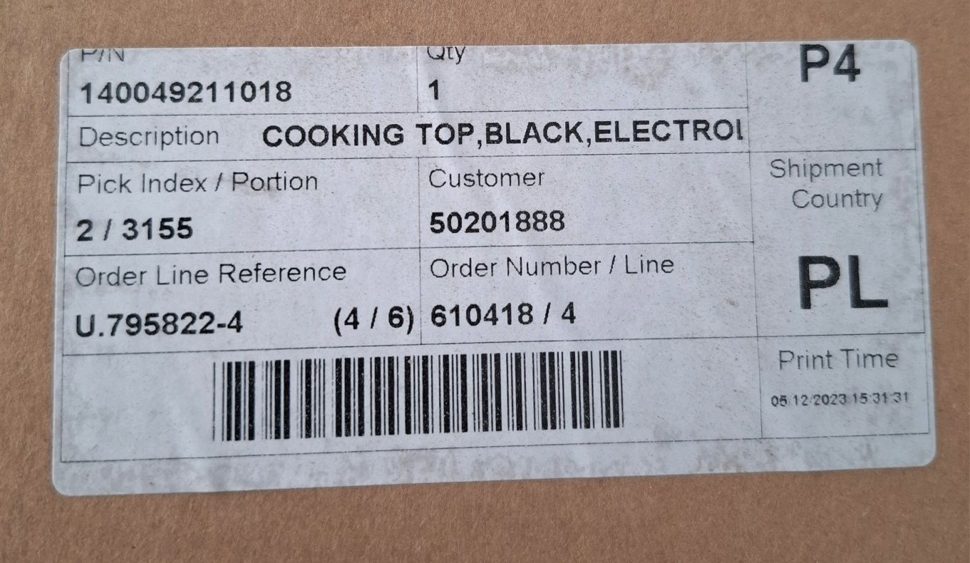Blat do płyty indukcyjnej Electrolux