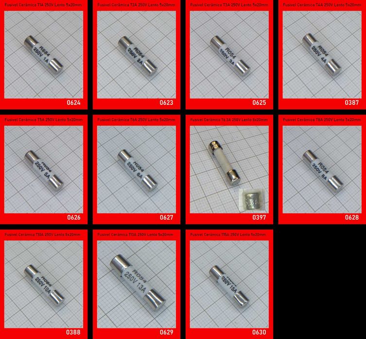 Fusíveis vidro/ceramicos