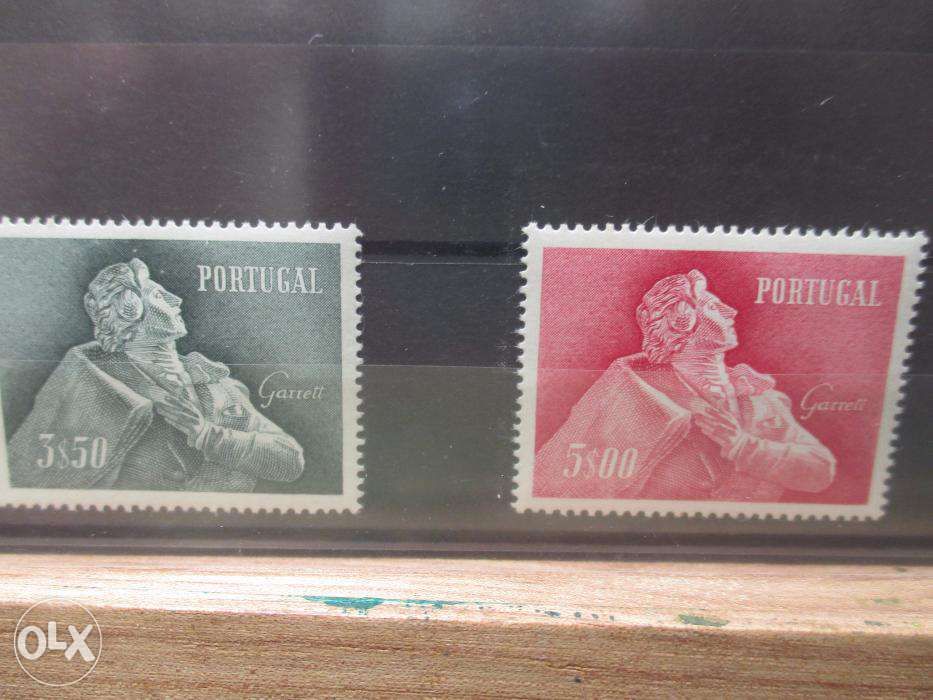 4 selos "1957 Almeida Garrett" novos de Portugal Série completa MNH
