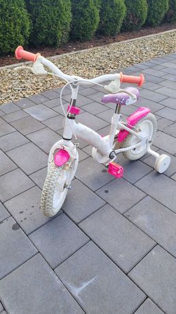 Rower dziecięcy dla dziewczynki różowy biały koła 12 1/2 cal/calowe