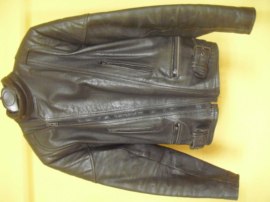 Blusão Motard em cabedal