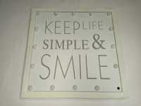 Ozdoba Led tabliczka ramka lampka Keep Life Simple & Smile